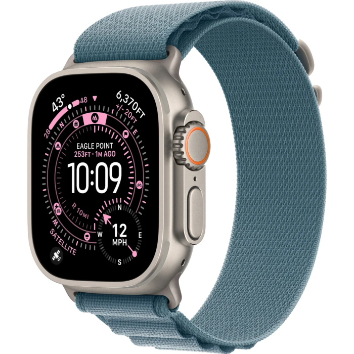 Apple Watch Ultra 3 49 мм Natural Titanium Light Blue Alpine Loop
